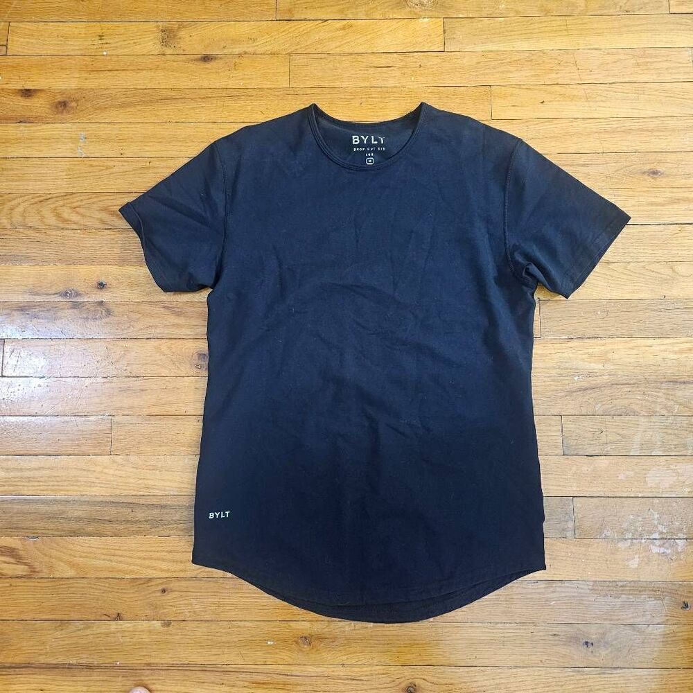 BYLT Black Crew Neck Drop Cut Lux Short Sleeve Medium